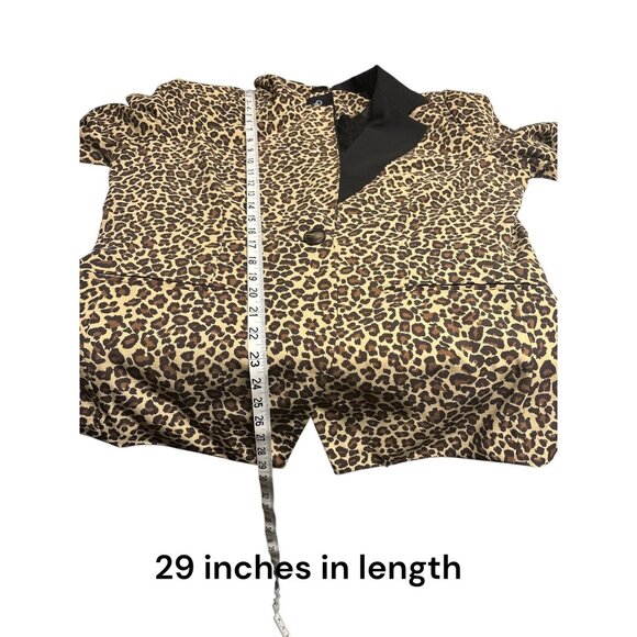 Rachel Zoe Leopard Print Blazer Medium Polyester/Spandex Blend - Picture 9 of 9